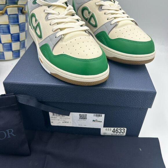 Men's Dior B 57 dribble low top leather sneakers size 44 made in Italy - Picture 5 of 15